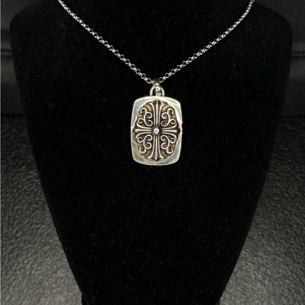 Chrome Hearts Floral Cross Dogtag Big Pendant Unisex Necklace